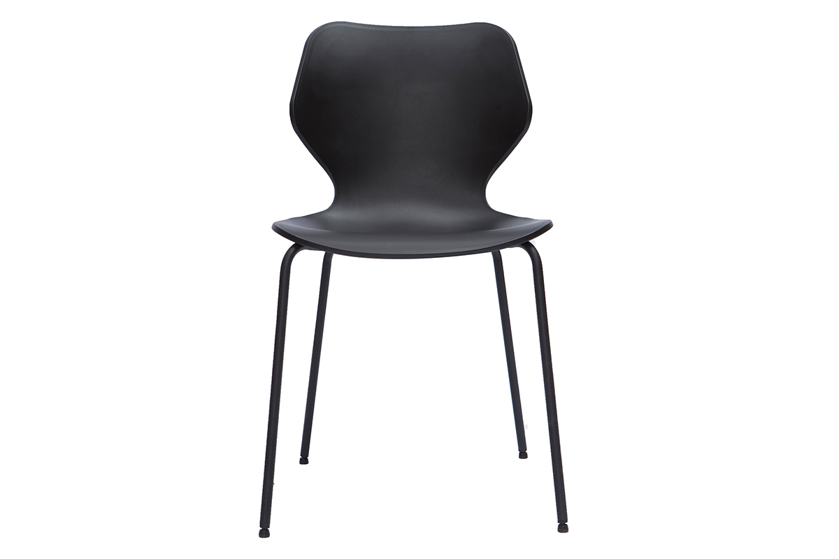 Sedie design impilabili nere interno/esterno (set di 2) FLIP
