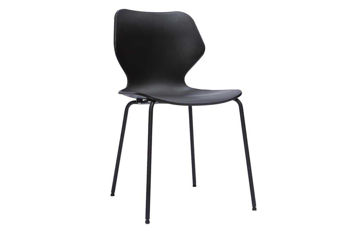 Sedie design impilabili nere interno/esterno (set di 2) FLIP