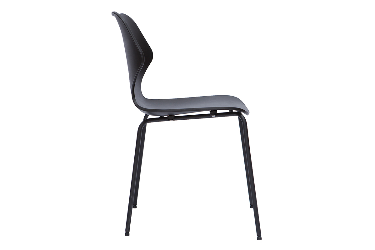 Sedie design impilabili nere interno/esterno (set di 2) FLIP