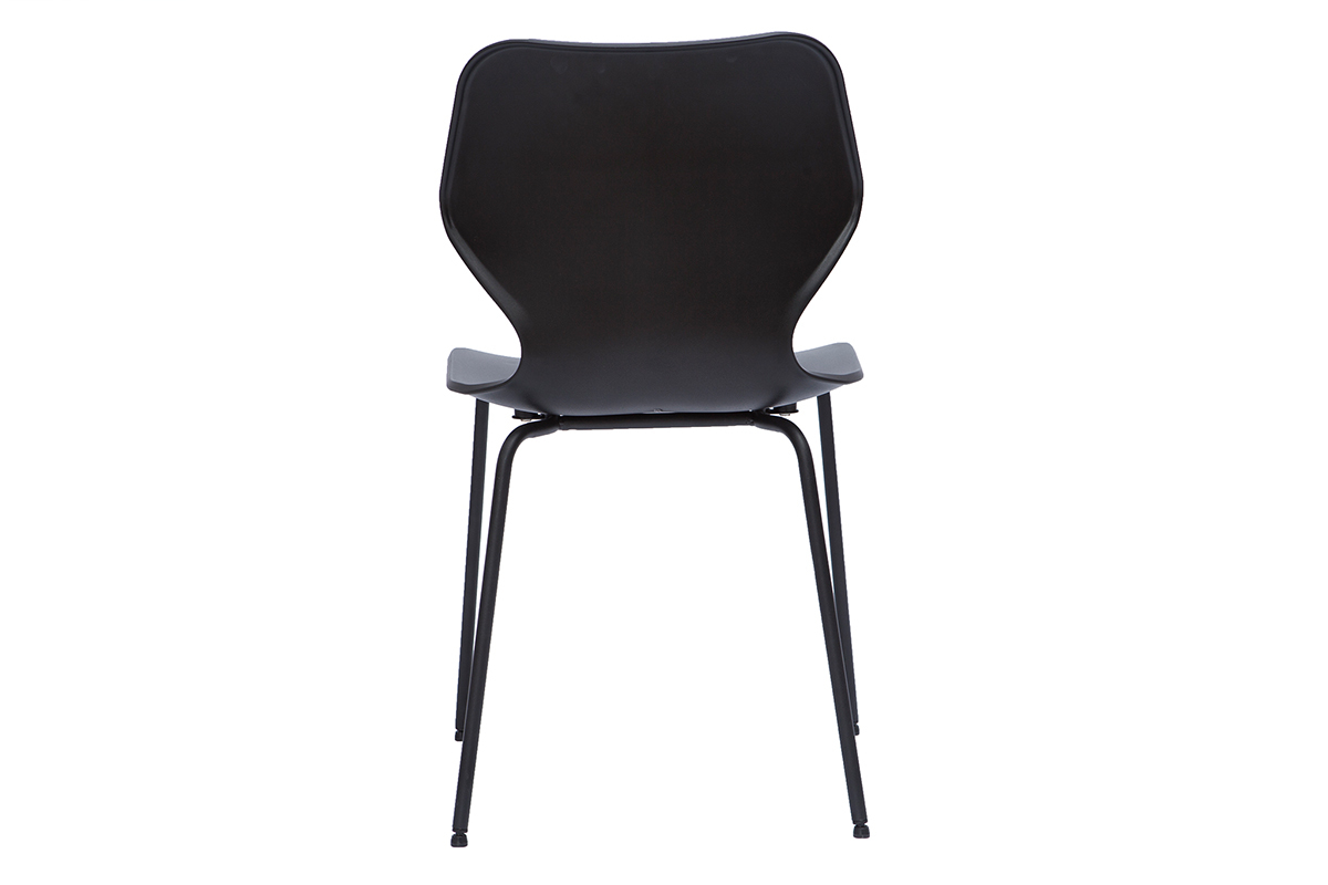 Sedie design impilabili nere interno/esterno (set di 2) FLIP