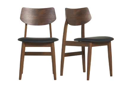 Sedie design in legno scuro e nero (set di 2) ELION