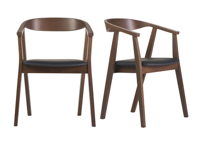 Sedie design in stile scandinavo nero e legno scuro (set di 2) BAHIA