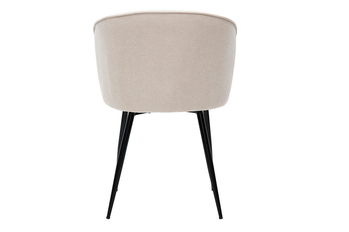 Sedie design in tessuto effetto velluto beige (set di 2) SERIF