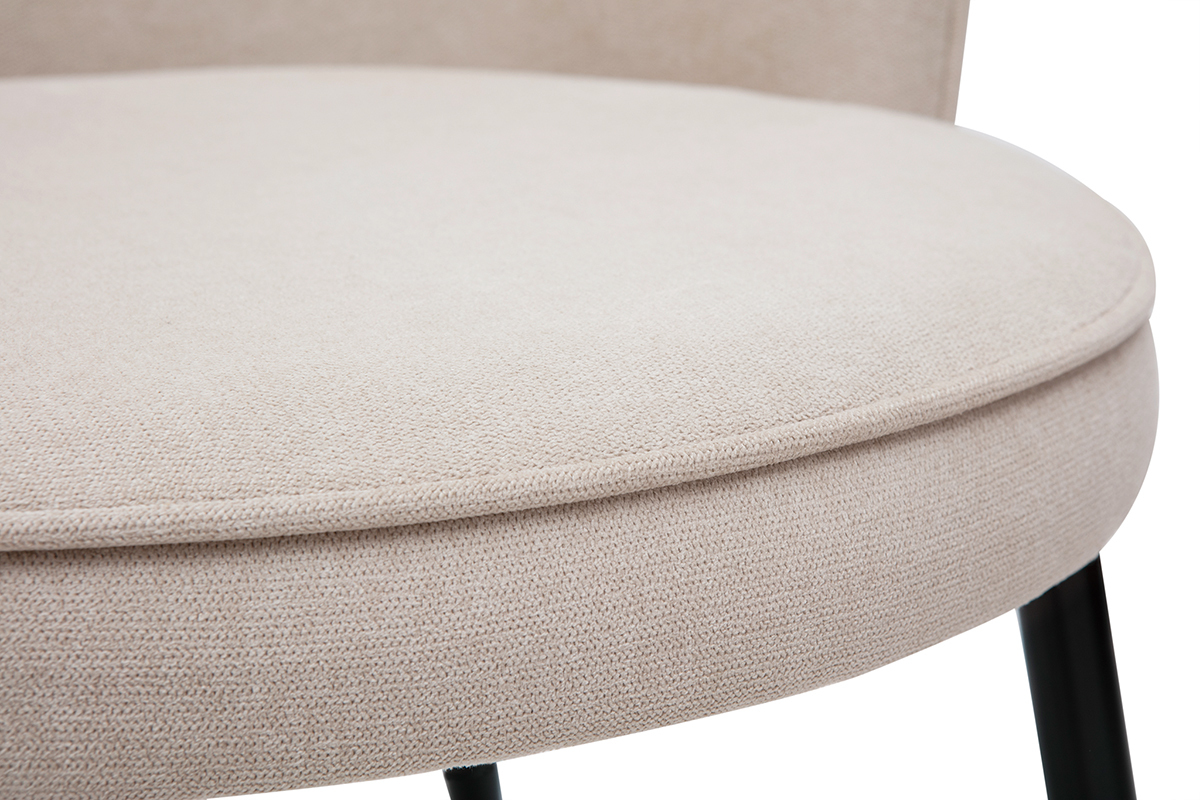 Sedie design in tessuto effetto velluto beige (set di 2) SERIF