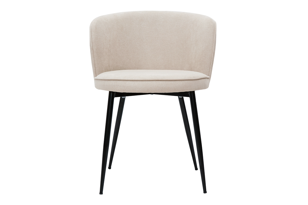 Sedie design in tessuto effetto velluto beige (set di 2) SERIF