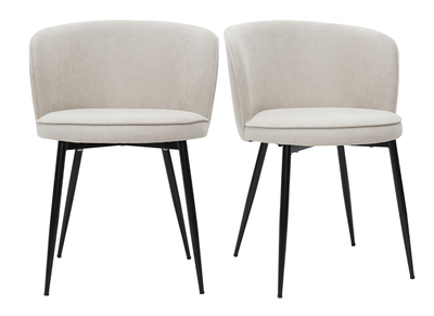 Sedie design in tessuto effetto velluto beige (set di 2) SERIF