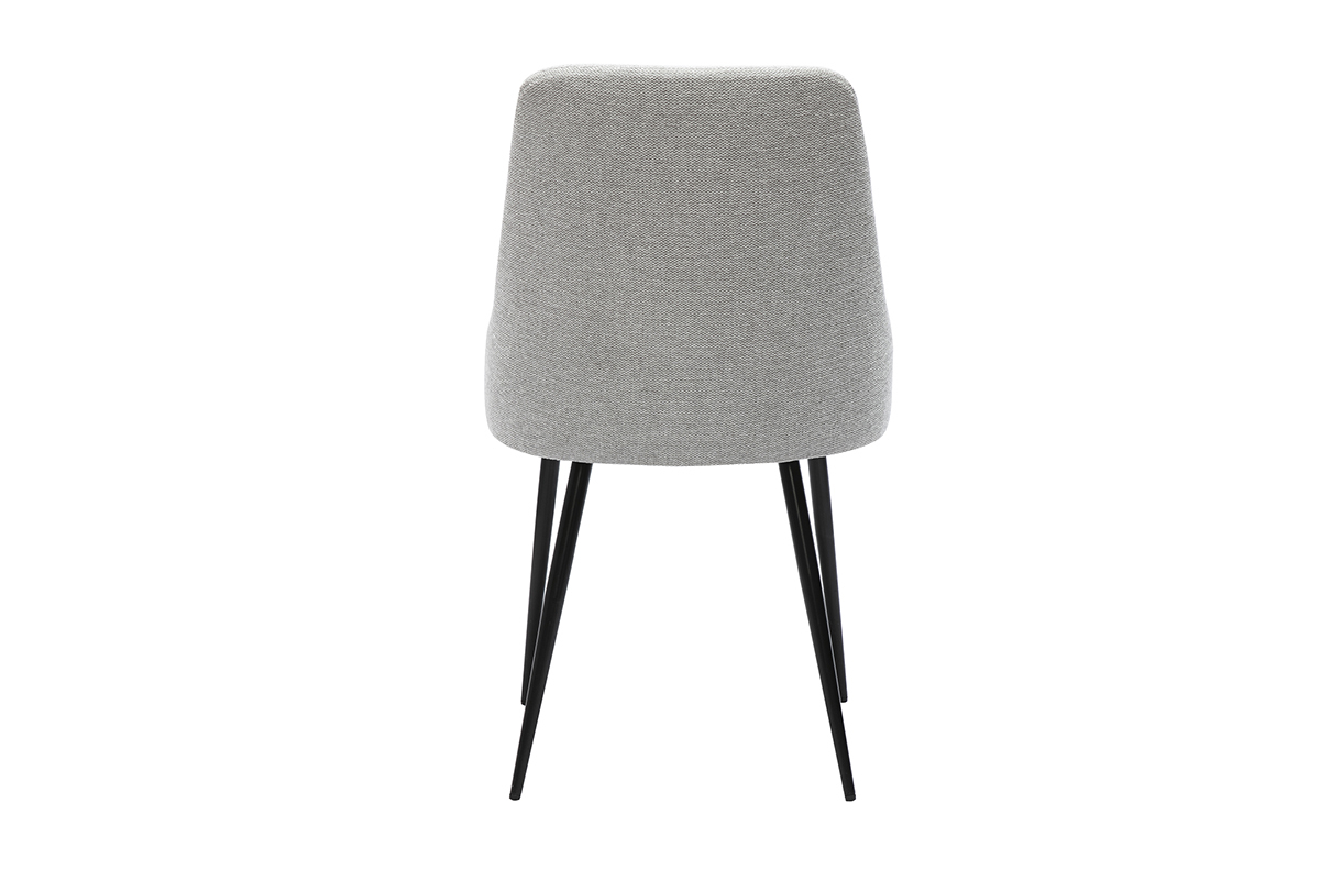 Sedie design in tessuto effetto velluto grigio chiaro e metallo nero (lotto di 2) CULT