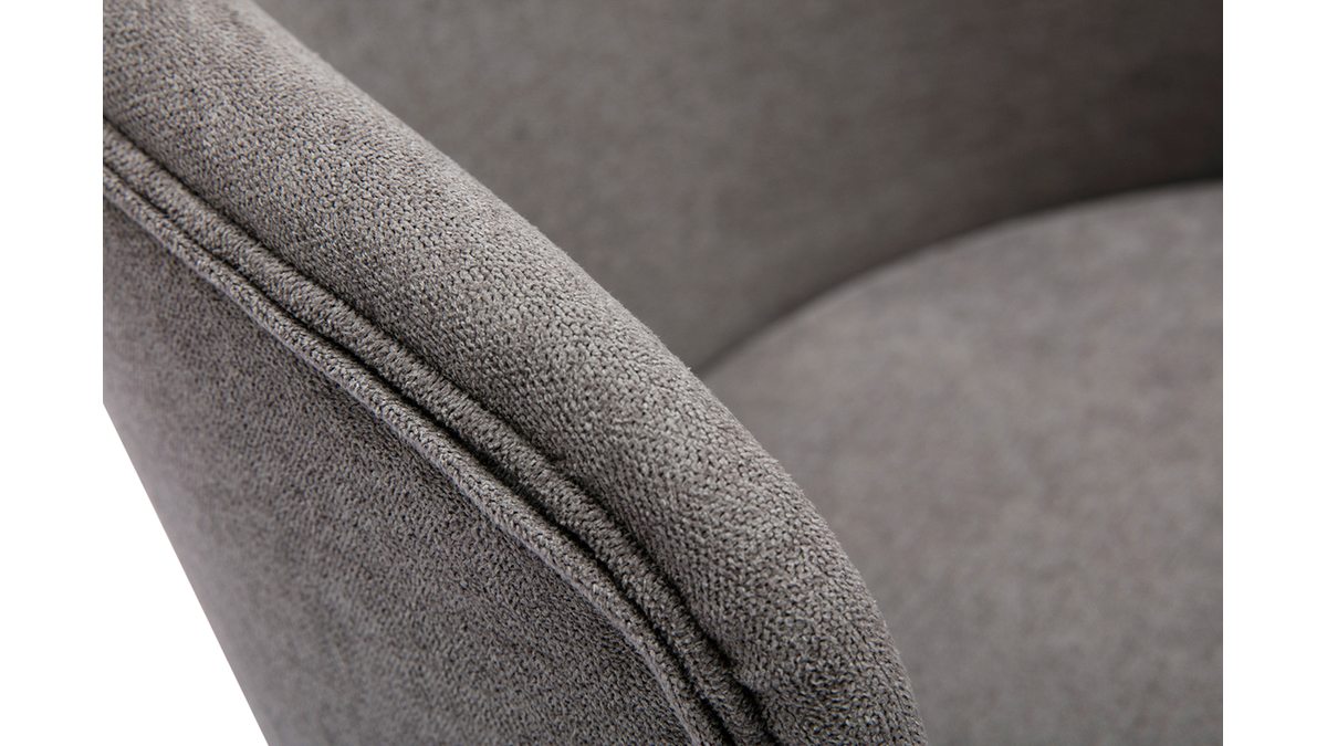 Sedie design in tessuto effetto velluto grigio e metallo nero (set di 2) ROSALIE