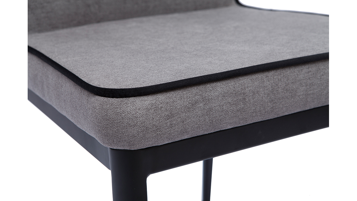 Sedie design in tessuto effetto velluto testurizzato grigio (set di 2) LONDON
