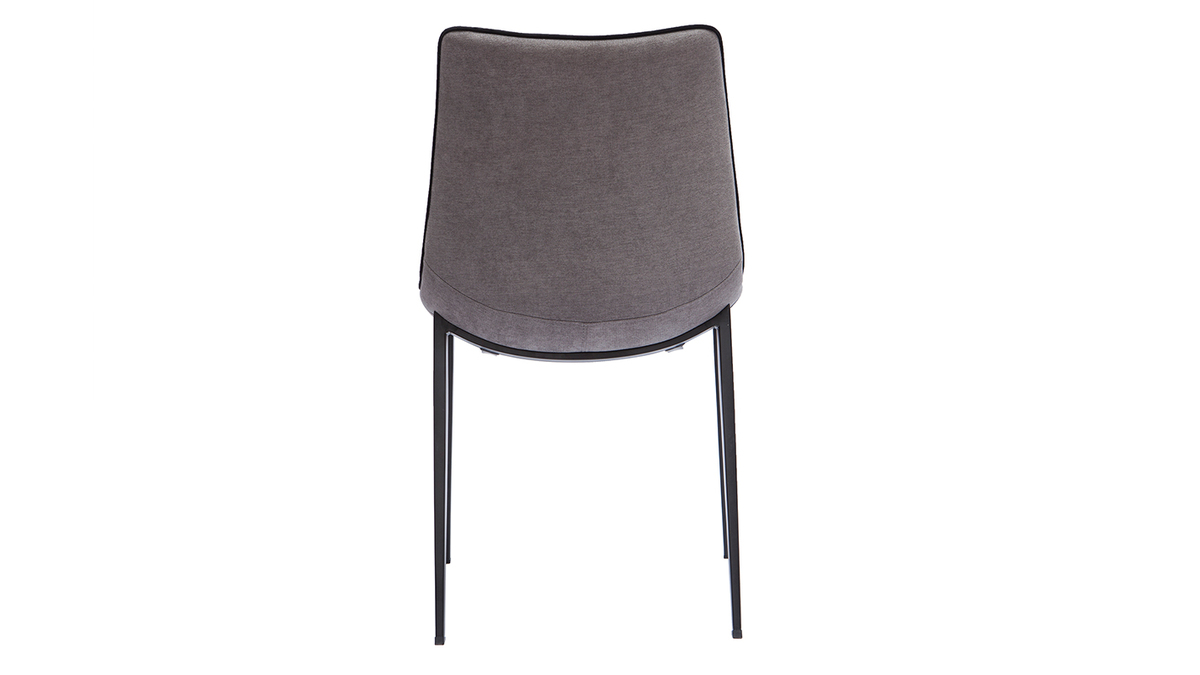 Sedie design in tessuto effetto velluto testurizzato grigio e metallo (set di 2) BLAZE