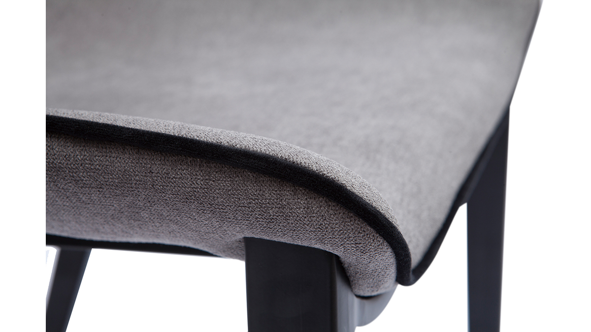 Sedie design in tessuto effetto velluto testurizzato grigio e metallo (set di 2) BLAZE