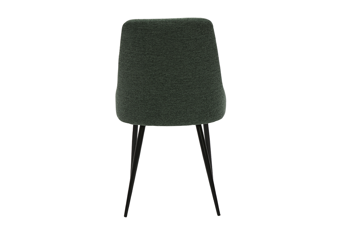 Sedie design in tessuto effetto velluto testurizzato verde scuro e metallo nero (set di 2) CULT