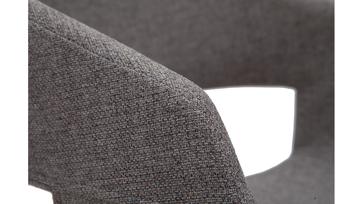Sedie design in tessuto grigio chiaro e base in legno scuro (set di 2) SLAM