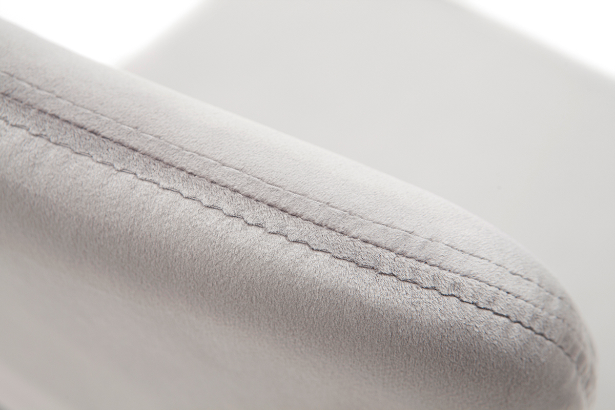 Sedie design in tessuto Grigio e struttura in metallo Nero lotto di 2 LEPIDUS