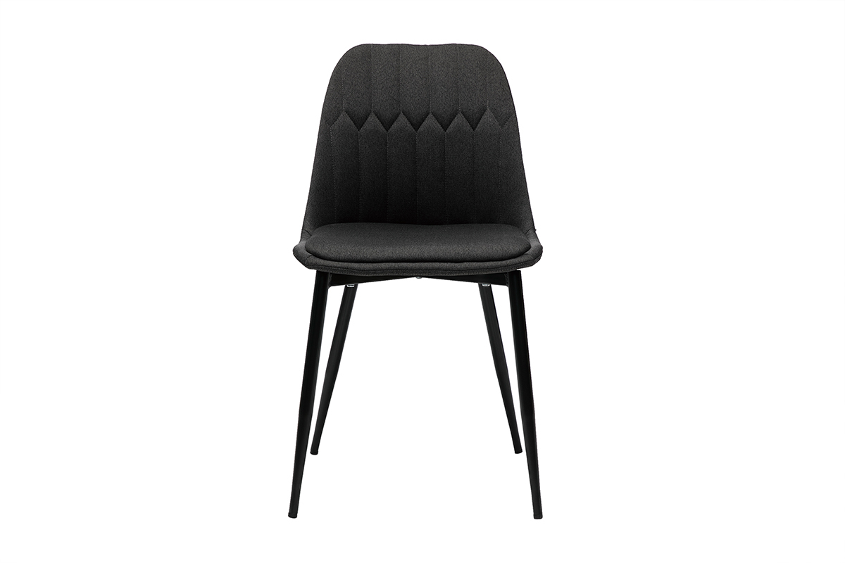 Sedie design in tessuto grigio scuro e base metallo (set di 2) FUSE