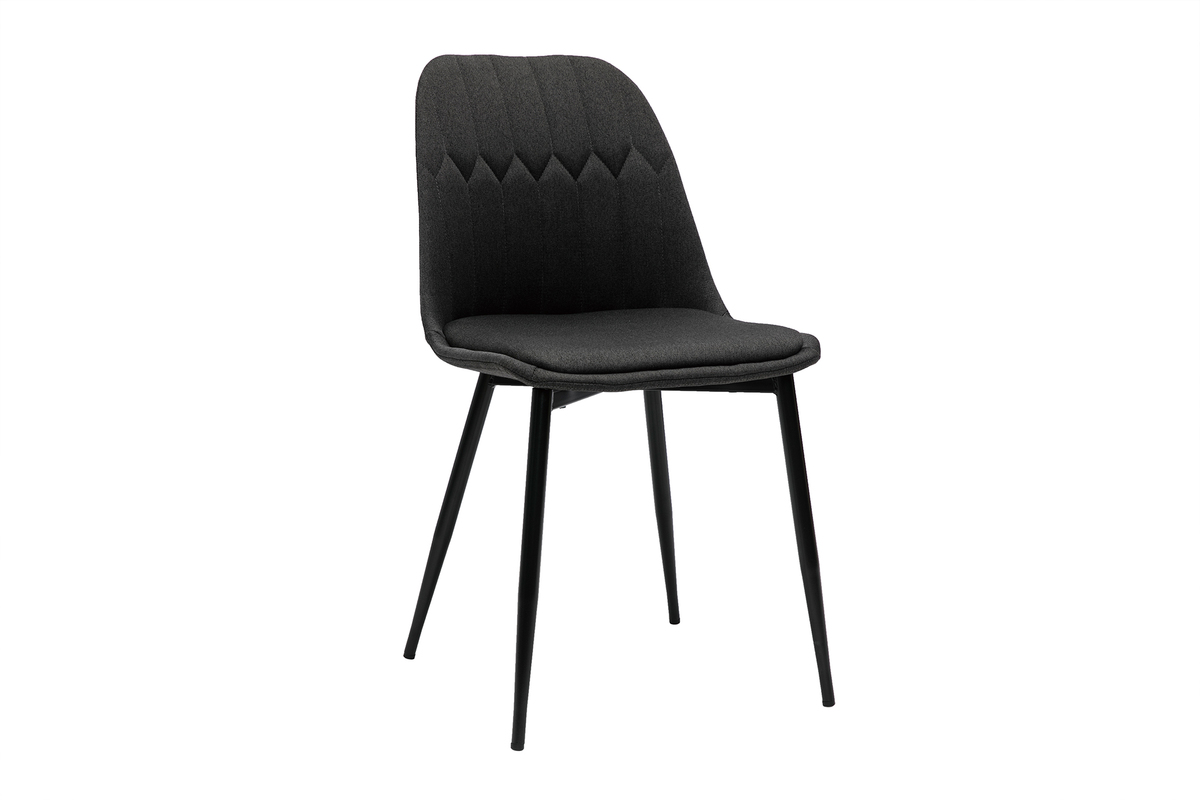 Sedie design in tessuto grigio scuro e base metallo (set di 2) FUSE