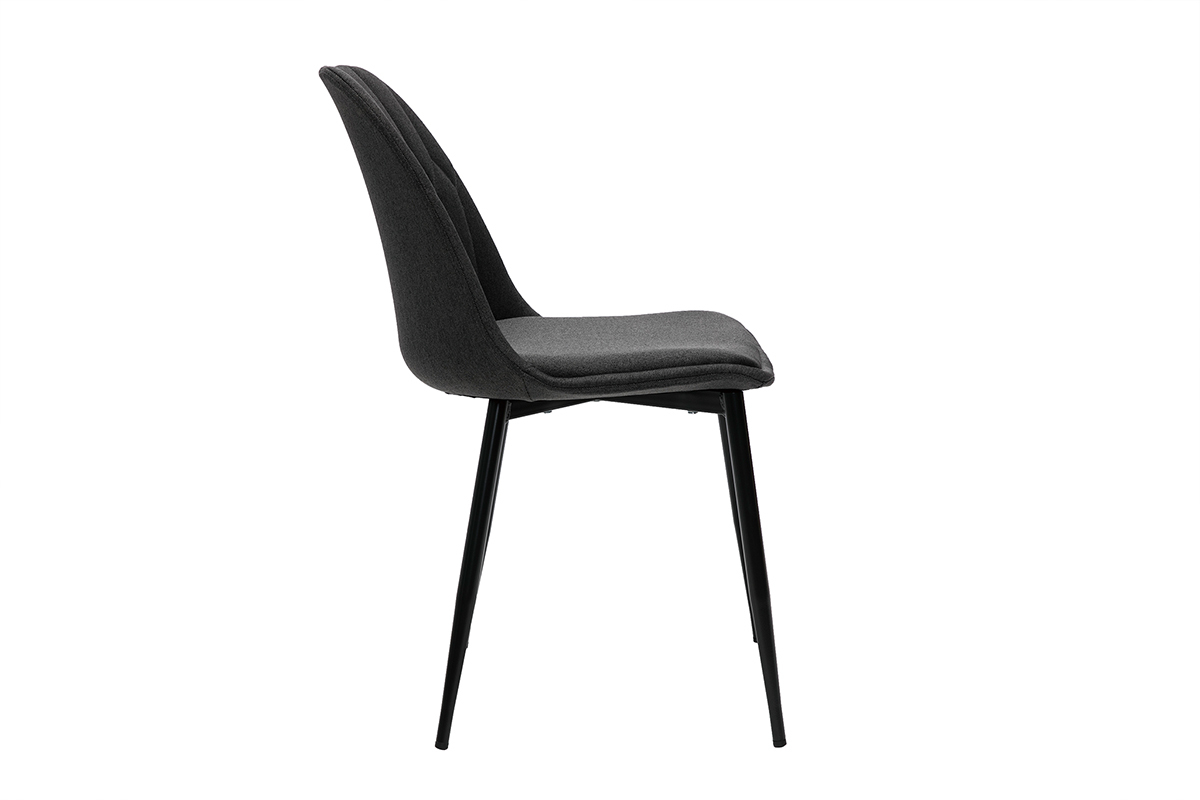 Sedie design in tessuto grigio scuro e base metallo (set di 2) FUSE