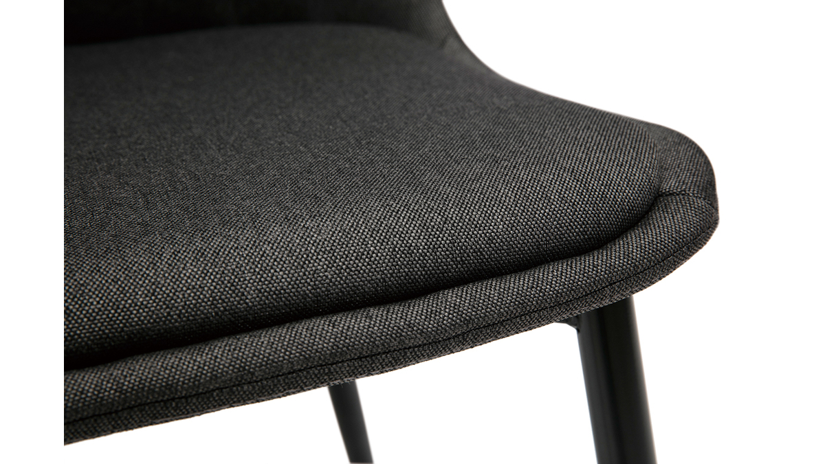 Sedie design in tessuto grigio scuro e base metallo (set di 2) FUSE