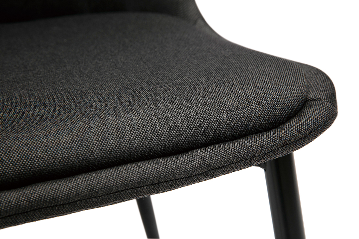 Sedie design in tessuto grigio scuro e base metallo (set di 2) FUSE