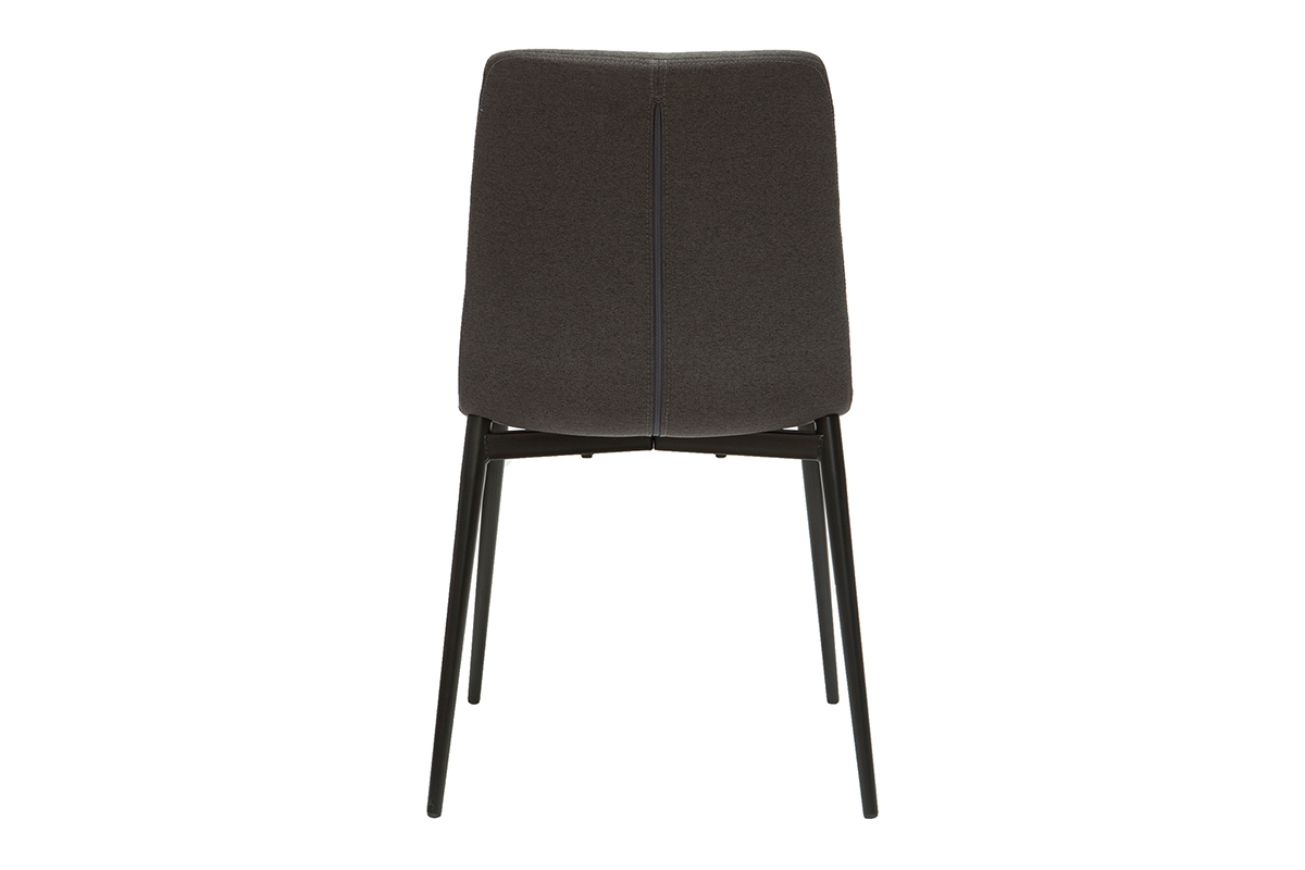 Sedie design in tessuto grigio scuro e metallo nero (set di 2) ZADIG