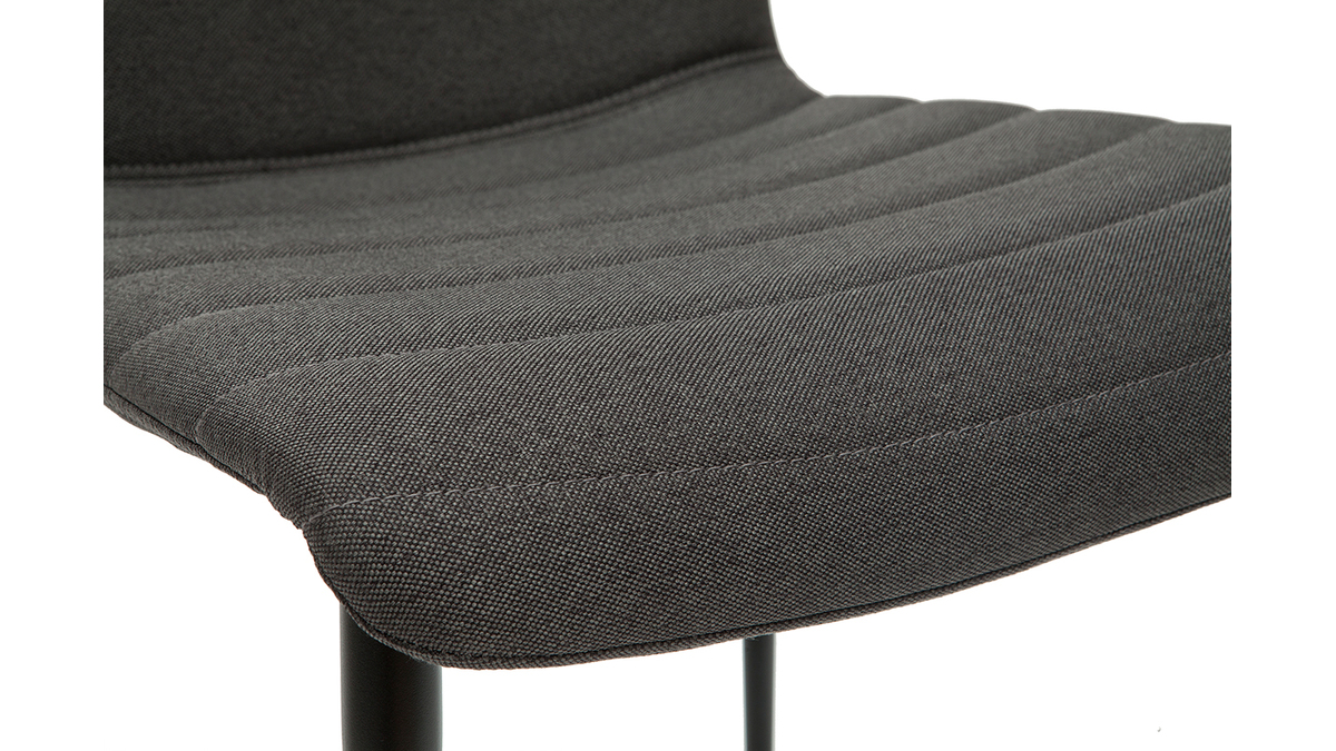 Sedie design in tessuto grigio scuro e metallo nero (set di 2) ZADIG