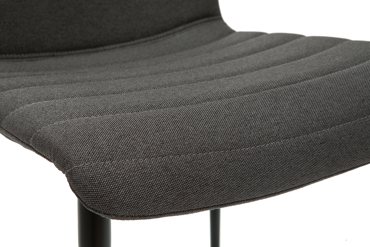 Sedie design in tessuto grigio scuro e metallo nero (set di 2) ZADIG