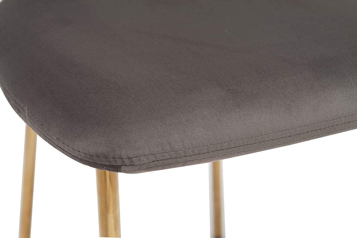 Sedie design in tessuto Grigio scuro e struttura in metallo dorato lotto di 2 LEPIDUS