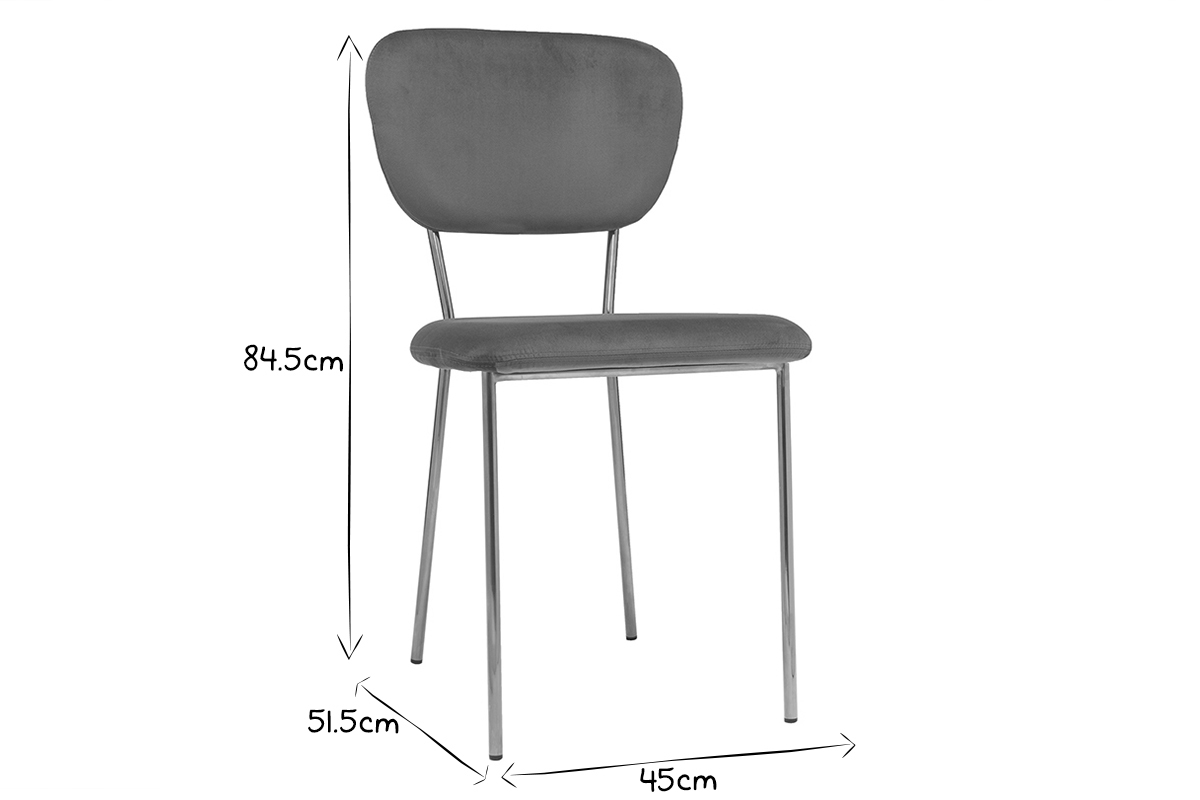 Sedie design in tessuto Grigio scuro e struttura in metallo dorato lotto di 2 LEPIDUS