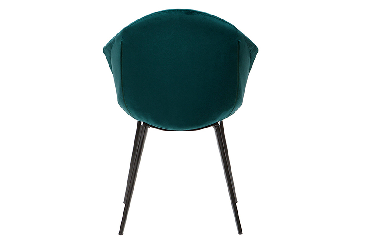 Sedie design in tessuto velluto blu petrolio e metallo (set di 2) TAYA