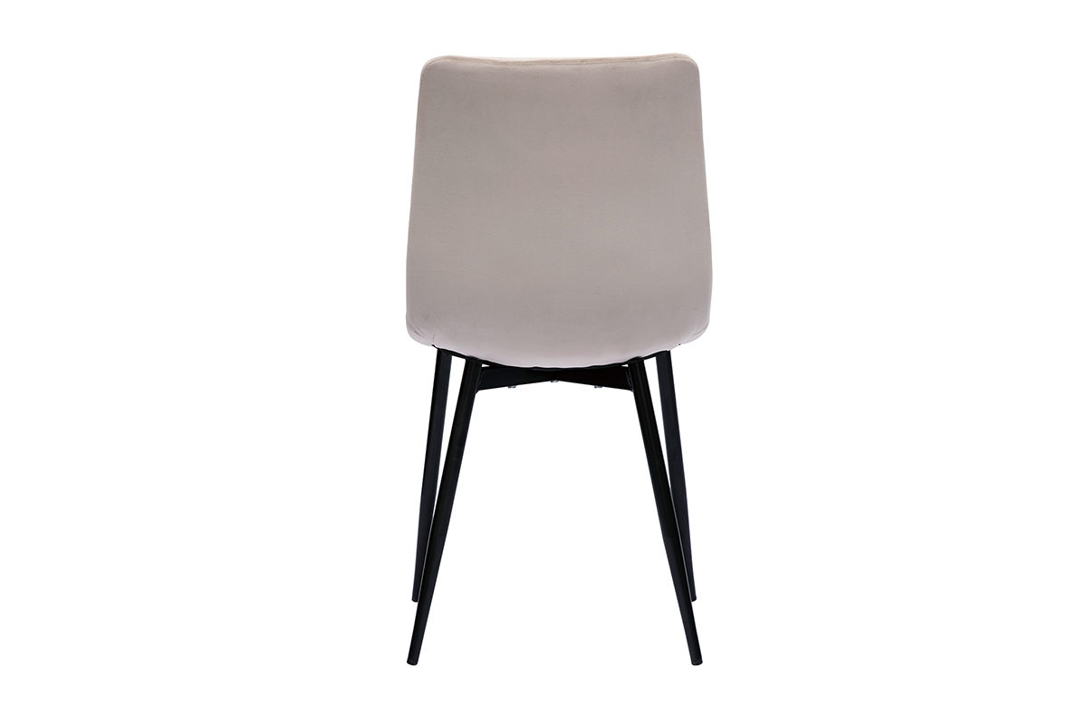 Sedie design in tessuto velluto color talpa e metallo nero (set di 2) MAXWELL