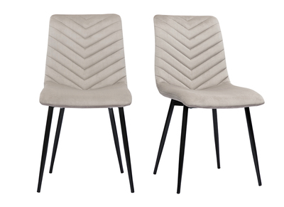 Sedie design in tessuto velluto color talpa e metallo nero (set di 2) PUMPKIN