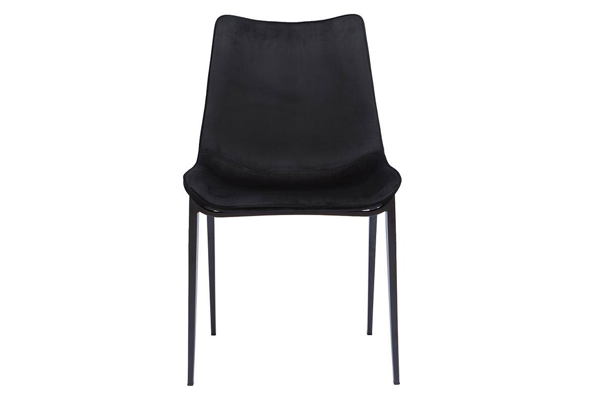 Sedie design in tessuto velluto nero e metallo (set di 2) BLAZE