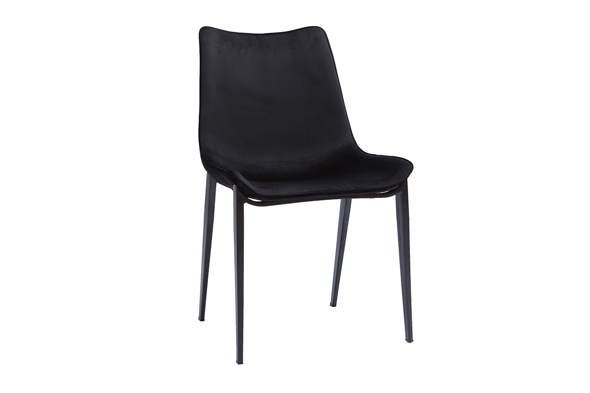 Sedie design in tessuto velluto nero e metallo (set di 2) BLAZE