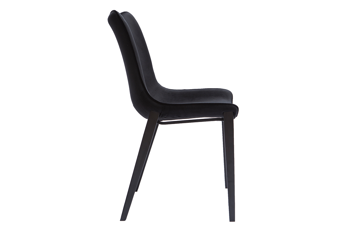 Sedie design in tessuto velluto nero e metallo (set di 2) BLAZE