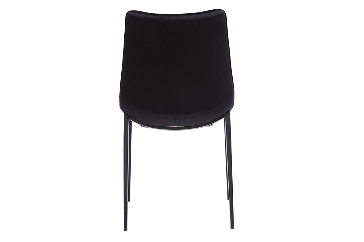 Sedie design in tessuto velluto nero e metallo (set di 2) BLAZE