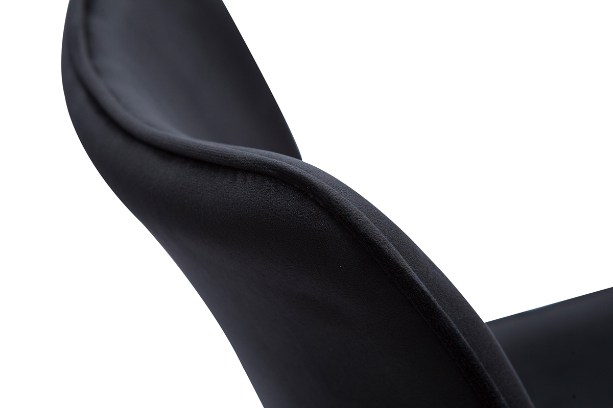 Sedie design in tessuto velluto nero e metallo (set di 2) BLAZE