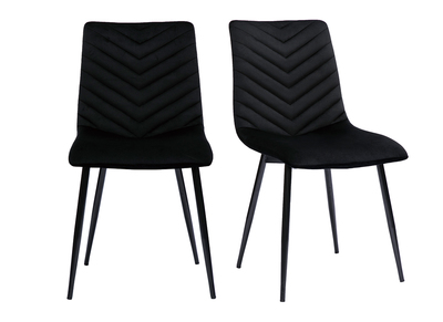 Sedia design nero e legno scuro WESS - Miliboo