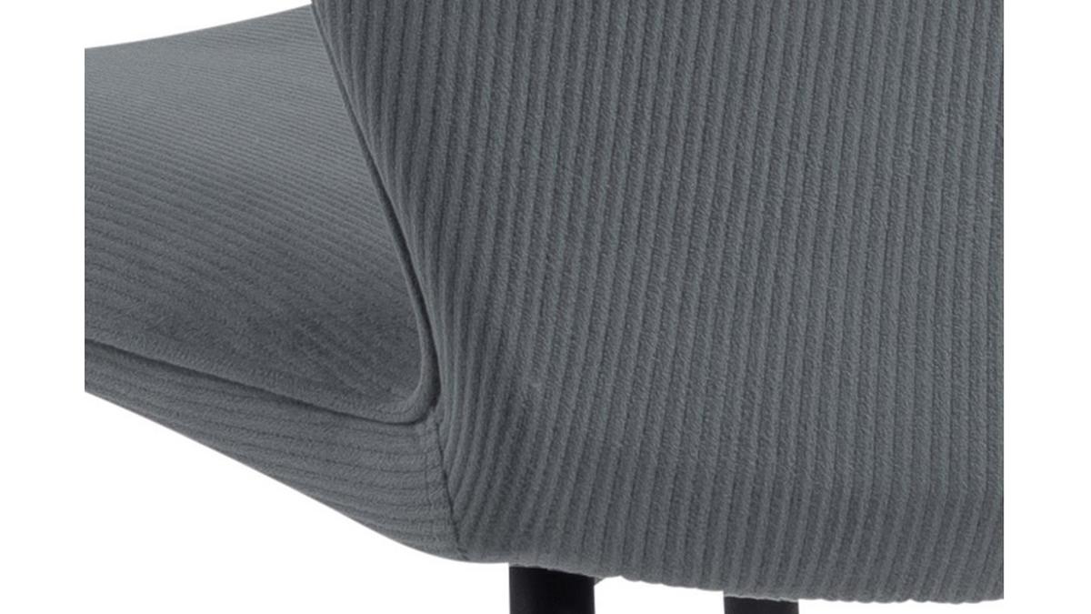 Sedie design in velluto a coste grigio e metallo (set di 2) - ADDICT
