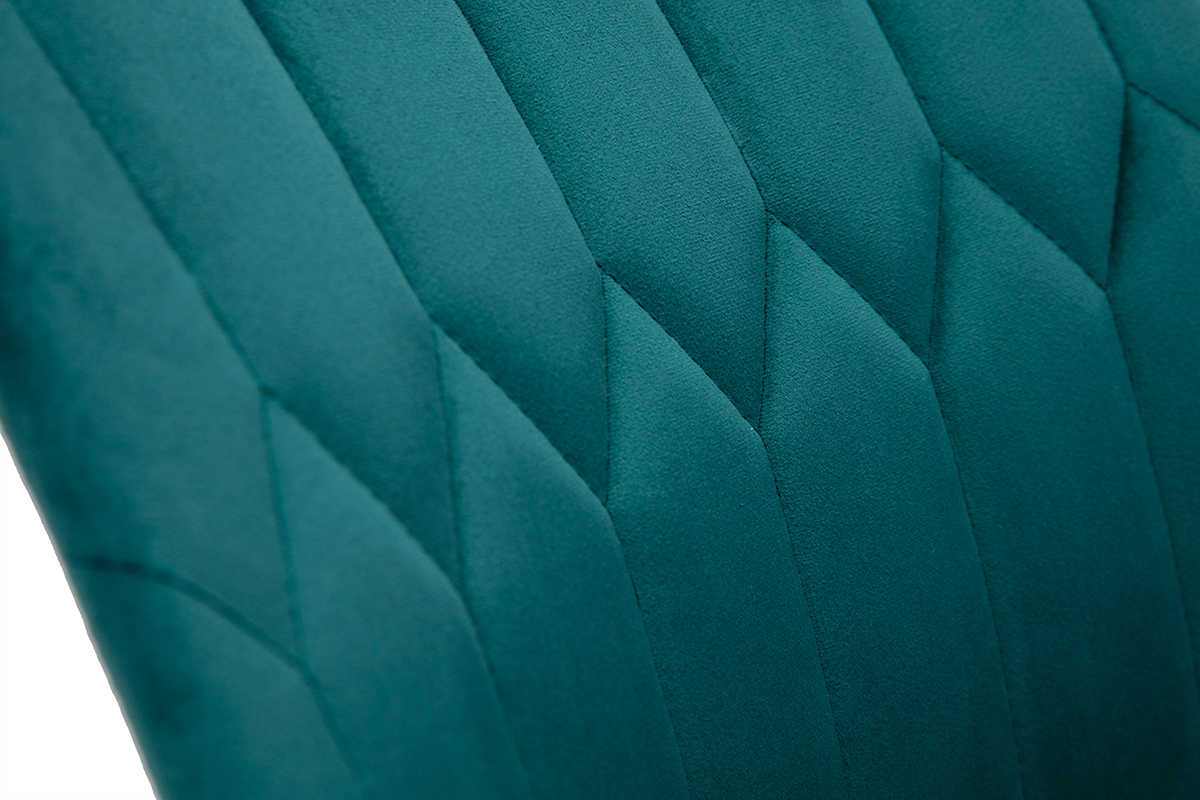 Sedie design in velluto blu petrolio e base metallo (set di 2) FUSE