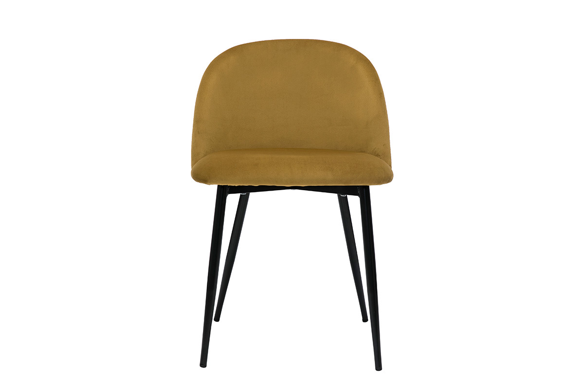Sedie design in velluto bronzo e metallo nero (set di 2) CELESTE