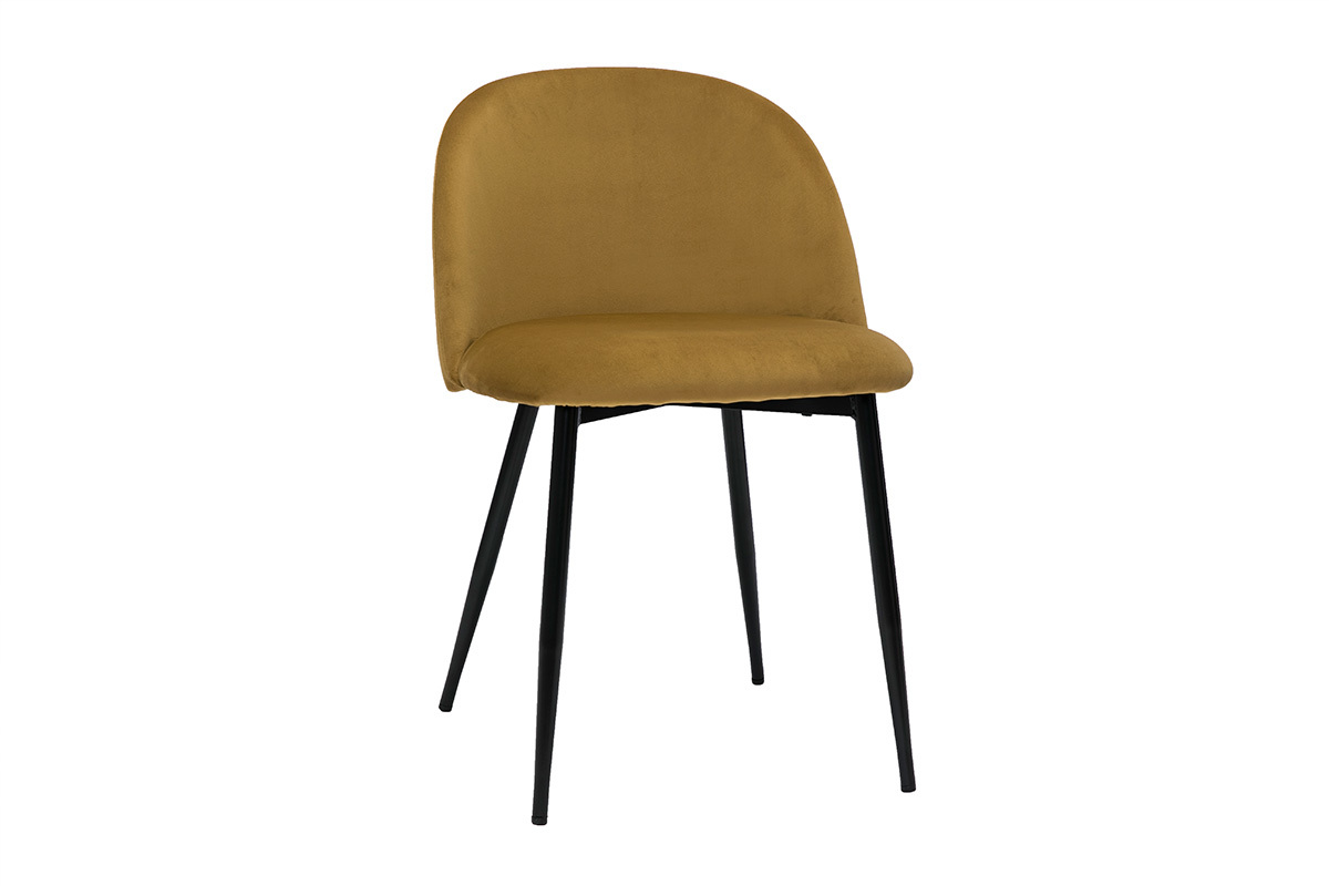 Sedie design in velluto bronzo e metallo nero (set di 2) CELESTE