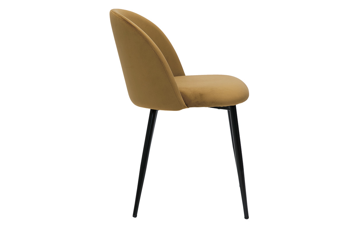 Sedie design in velluto bronzo e metallo nero (set di 2) CELESTE