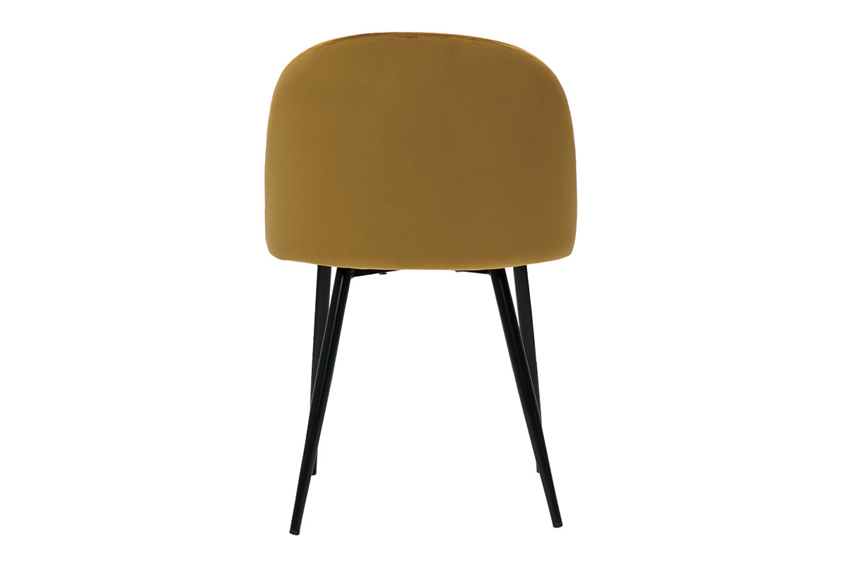Sedie design in velluto bronzo e metallo nero (set di 2) CELESTE