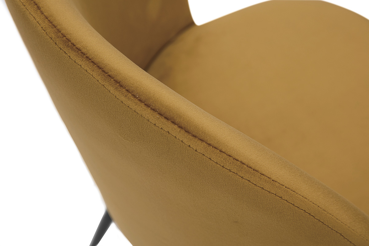 Sedie design in velluto bronzo e metallo nero (set di 2) CELESTE