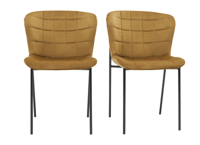 Sedie design in velluto bronzo e metallo nero (set di 2) SAIGA