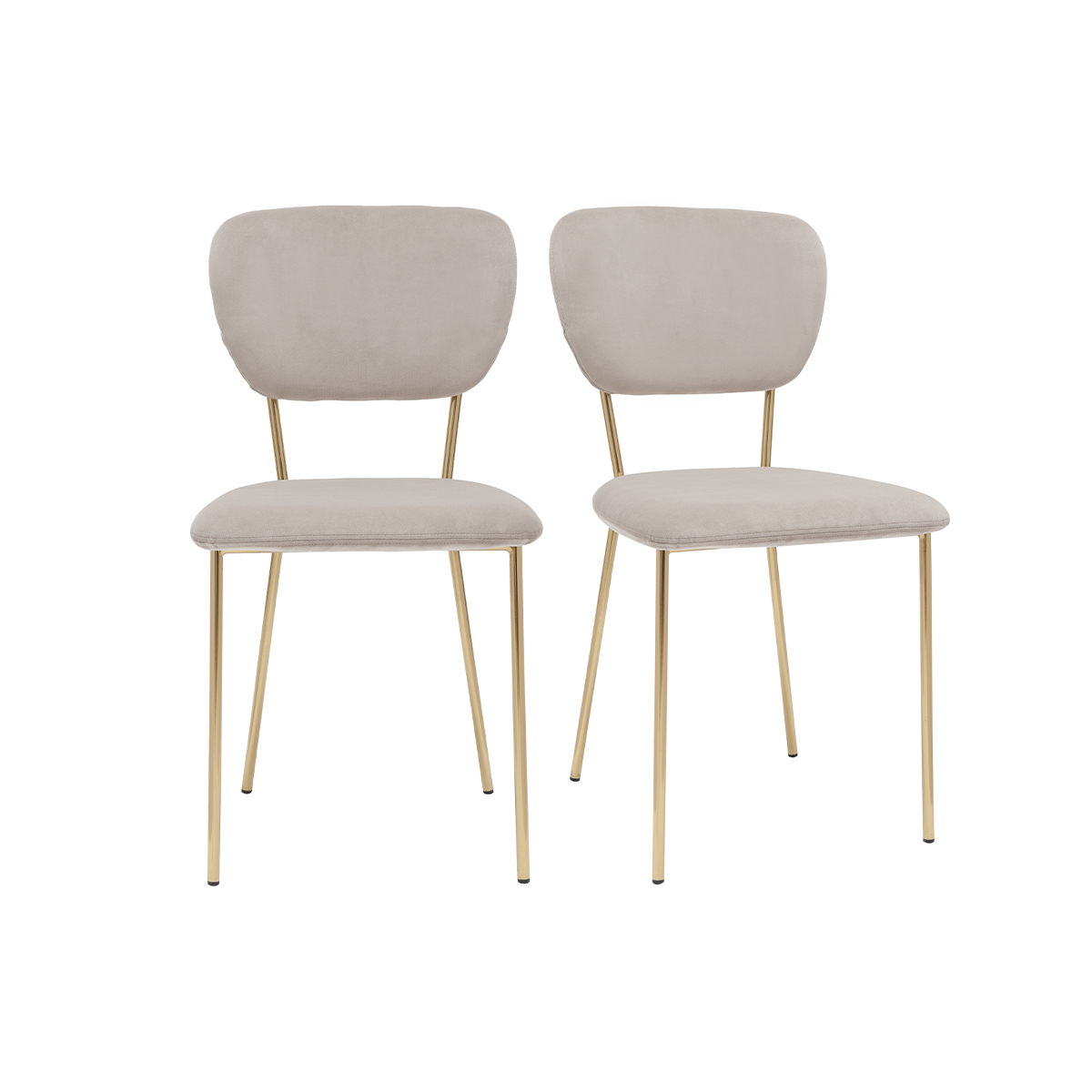 Sedie design in velluto color talpa e metallo dorato (set di 2) LEPIDUS