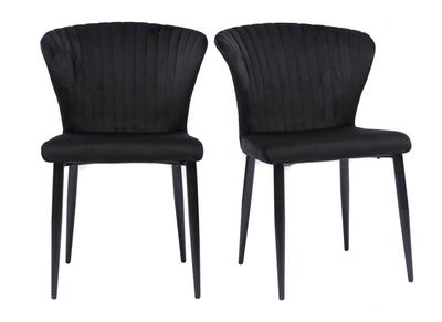 Sedie design in velluto nero (set di 2) KAYEL