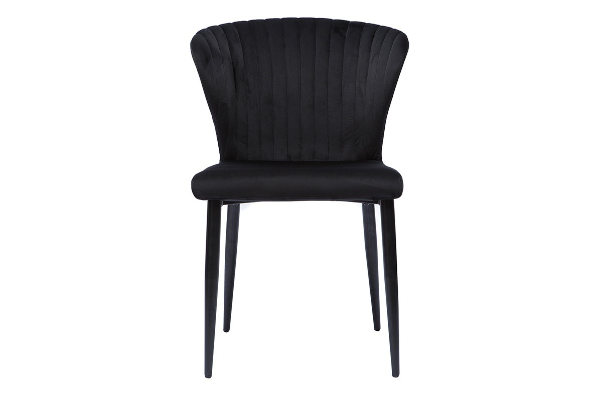 Sedie design in velluto nero (set di 2) KAYEL