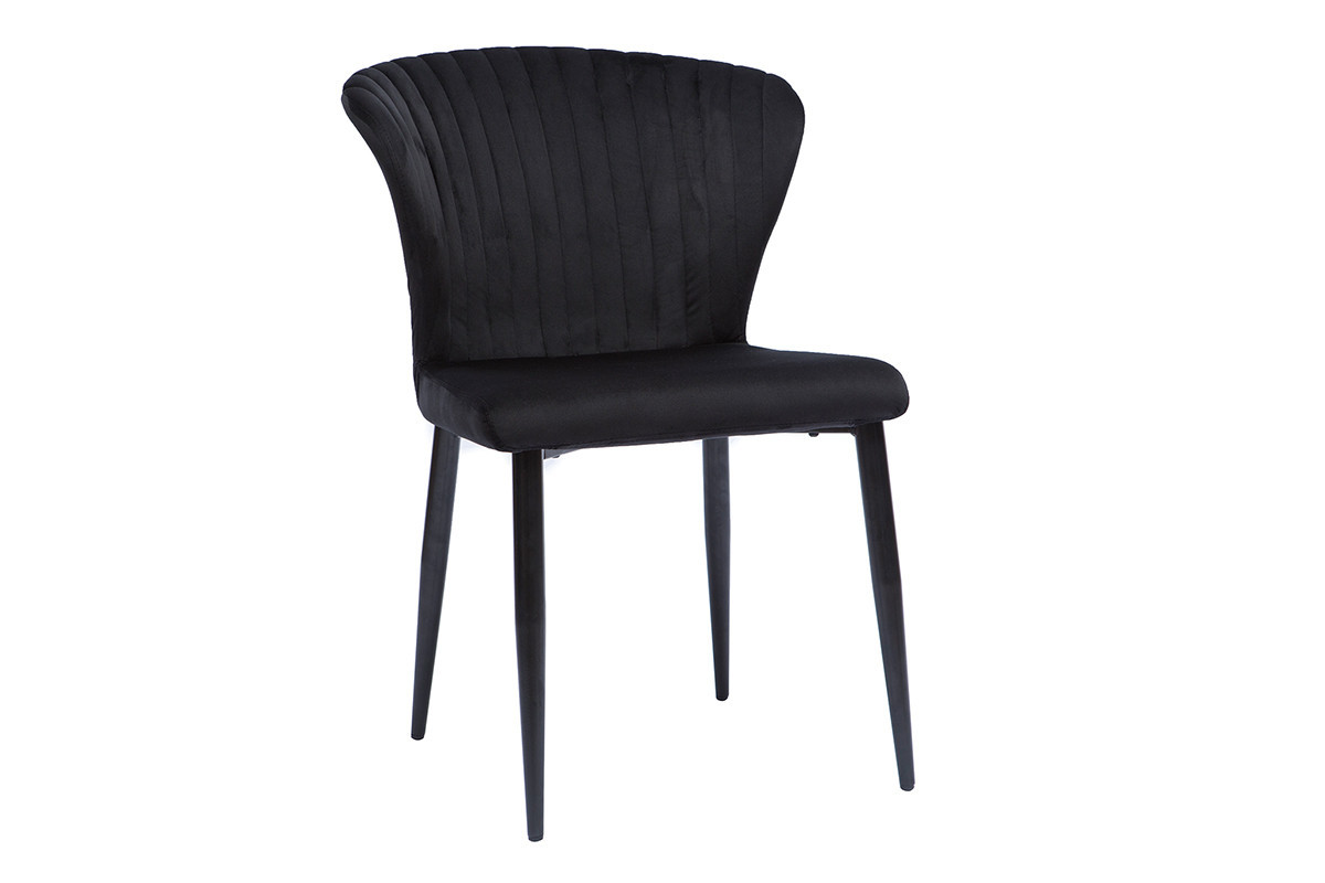 Sedie design in velluto nero (set di 2) KAYEL