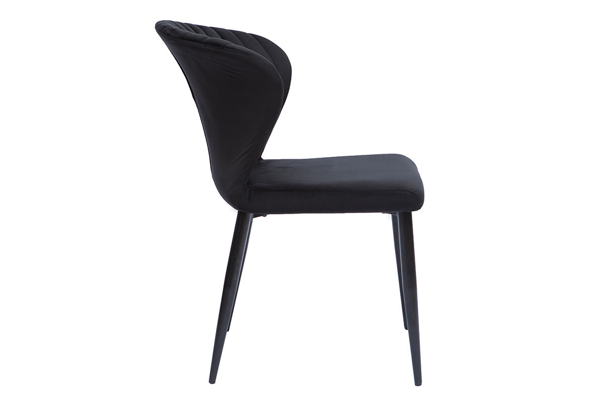 Sedie design in velluto nero (set di 2) KAYEL